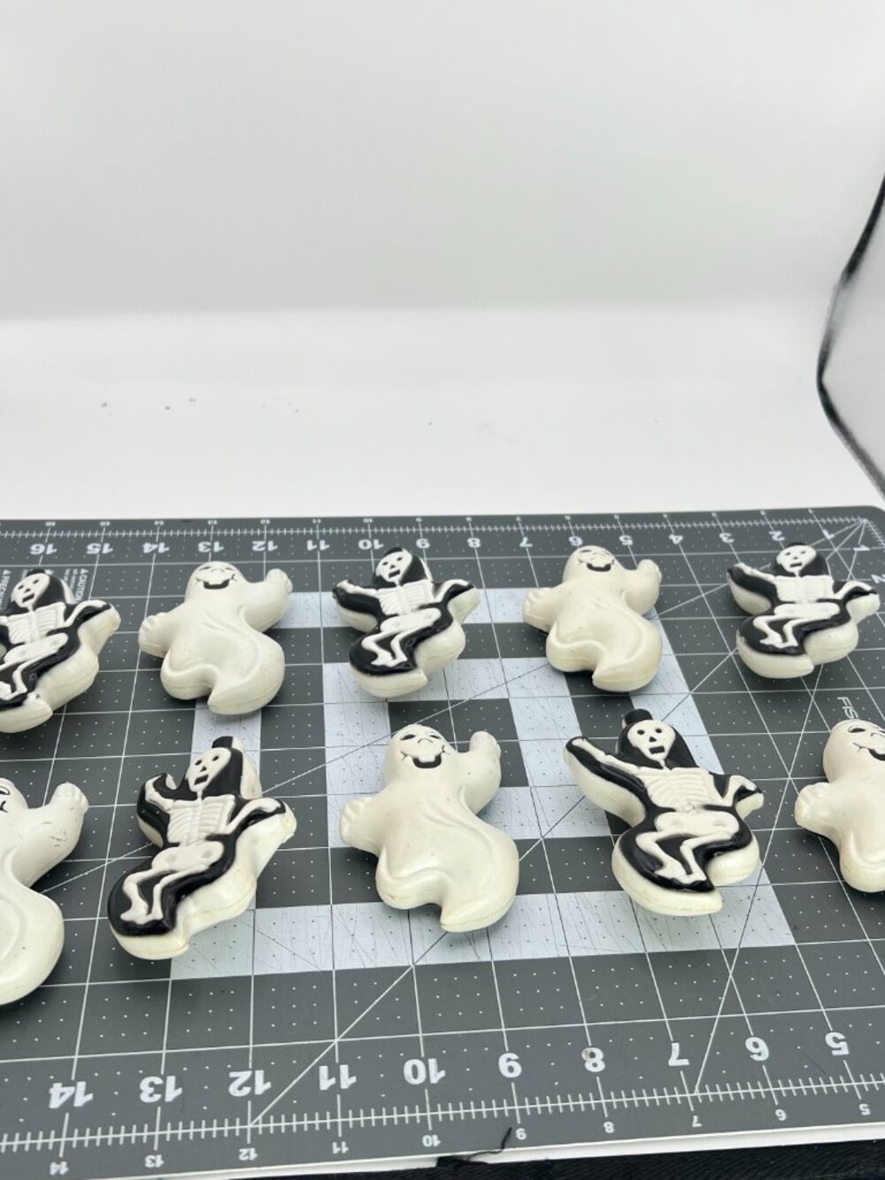 Vintage Halloween Ghost & Skeleton Blow Mold Light Covers Lot of 10 Double Sided